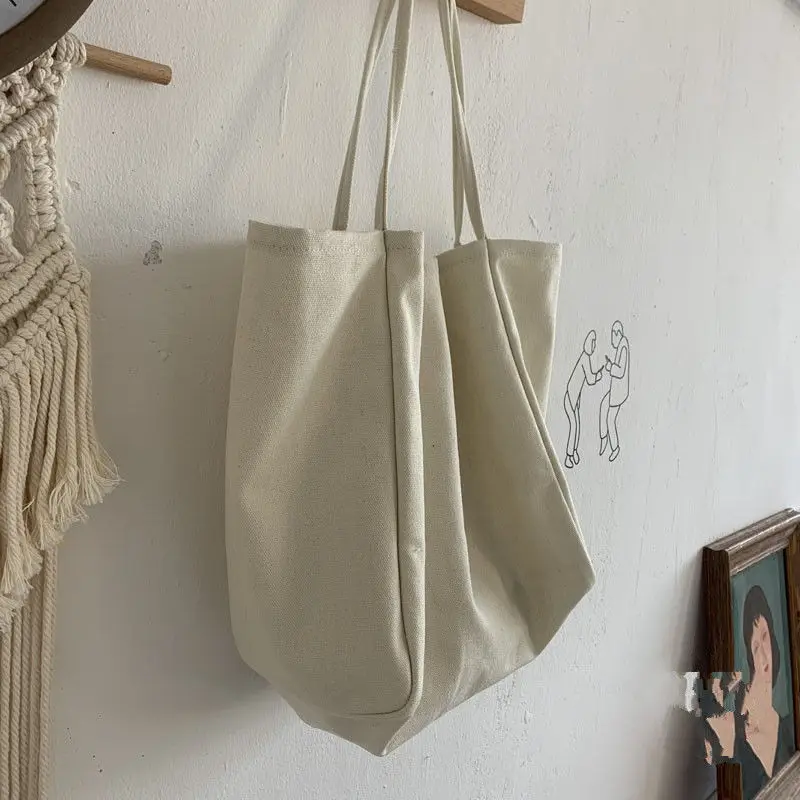 Yogodlns Cusual Canvas Handbag For Women Large Capacity Tote Bag Simple Solid Color Shoulder Bag Shopping Big Reusable Lady Tote