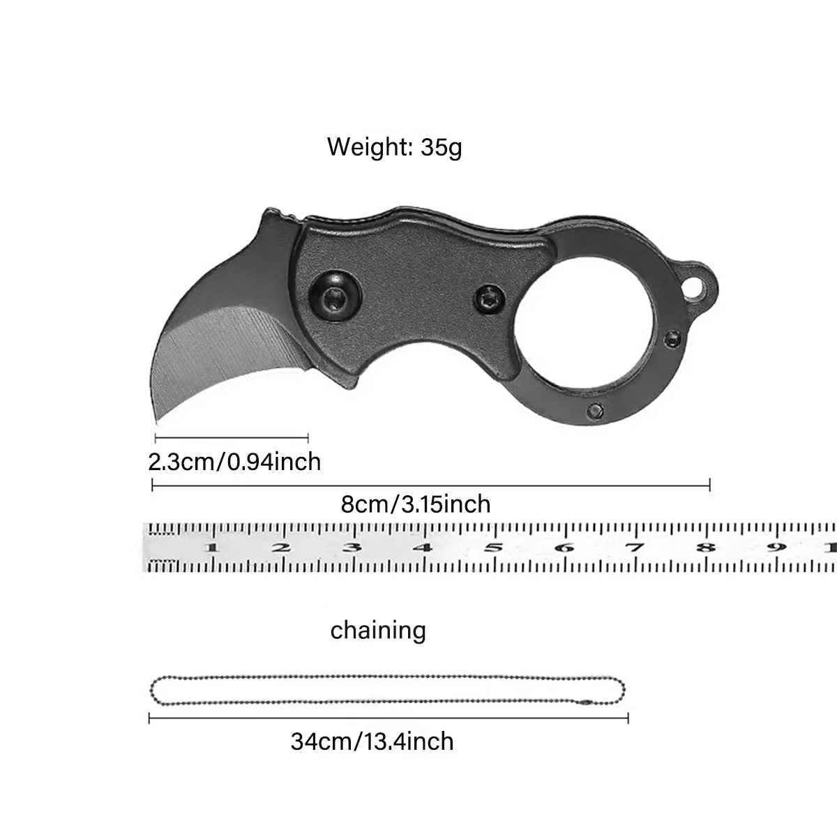 1pc Men Portable Self-defense Eagle Claw Folding Knife Keychain For Outdoor Camping