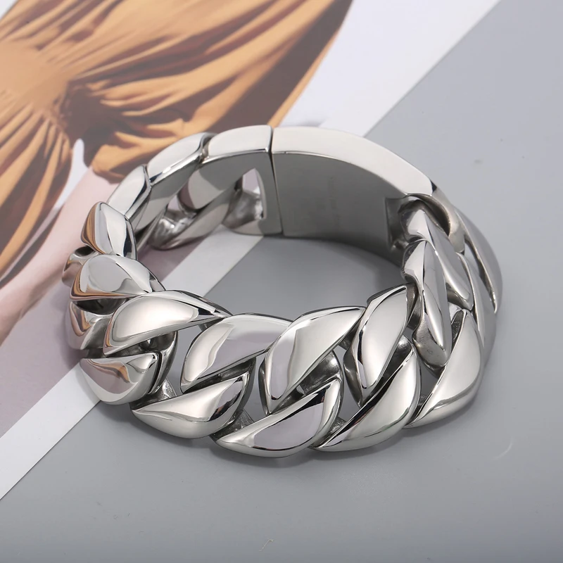 Stainless Steel 26/32mm Cuban Link Chain Necklace Hip Hop Punk Men's Chunky Waterproof Choker Jewelry SDA
