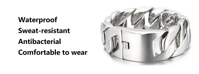 Stainless Steel 26/32mm Cuban Link Chain Necklace Hip Hop Punk Men's Chunky Waterproof Choker Jewelry SDA