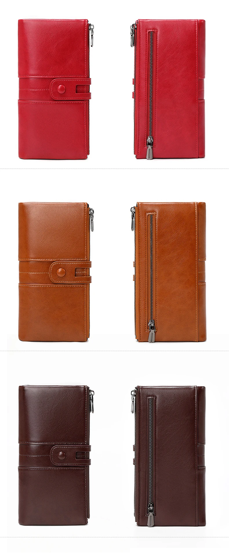 Hot Selling RFID Women's Long Wallet PU Leather Handbag with Multiple Card Slots, Coin Zipper Wallet, Women's Mobile Wallet