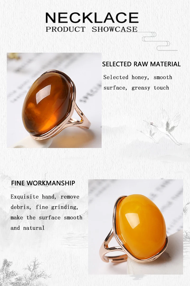 Natural Amber Ring Adjustable Mens Women Blood Amber Rings Charm Advanced Fashion Jewelry Gifts Ladies Beeswax Mens Ring