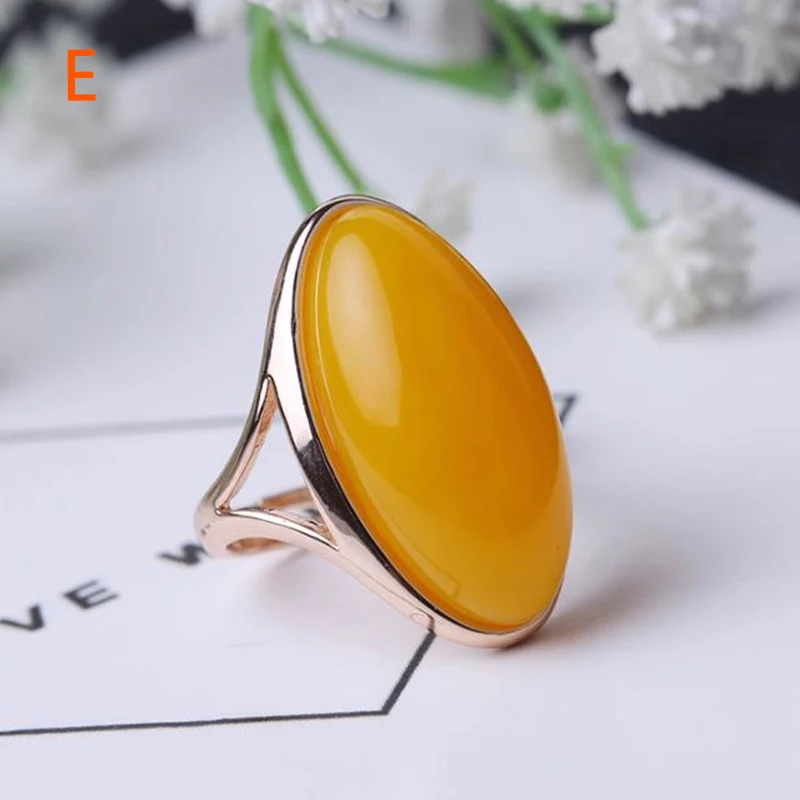 Natural Amber Ring Adjustable Mens Women Blood Amber Rings Charm Advanced Fashion Jewelry Gifts Ladies Beeswax Mens Ring