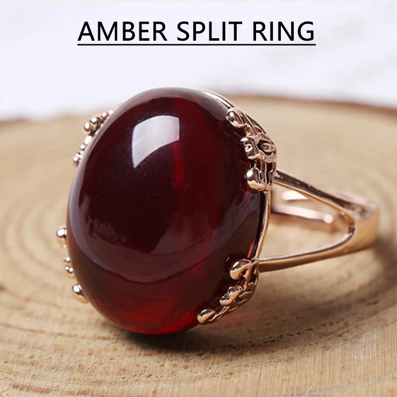 Natural Amber Ring Adjustable Mens Women Blood Amber Rings Charm Advanced Fashion Jewelry Gifts Ladies Beeswax Mens Ring