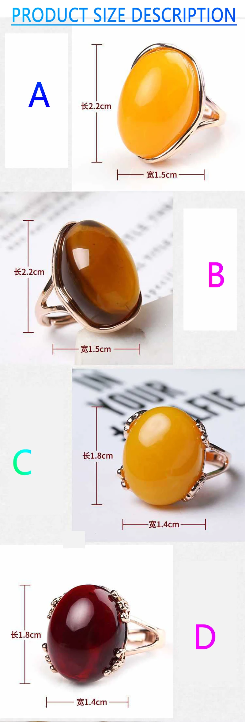 Natural Amber Ring Adjustable Mens Women Blood Amber Rings Charm Advanced Fashion Jewelry Gifts Ladies Beeswax Mens Ring