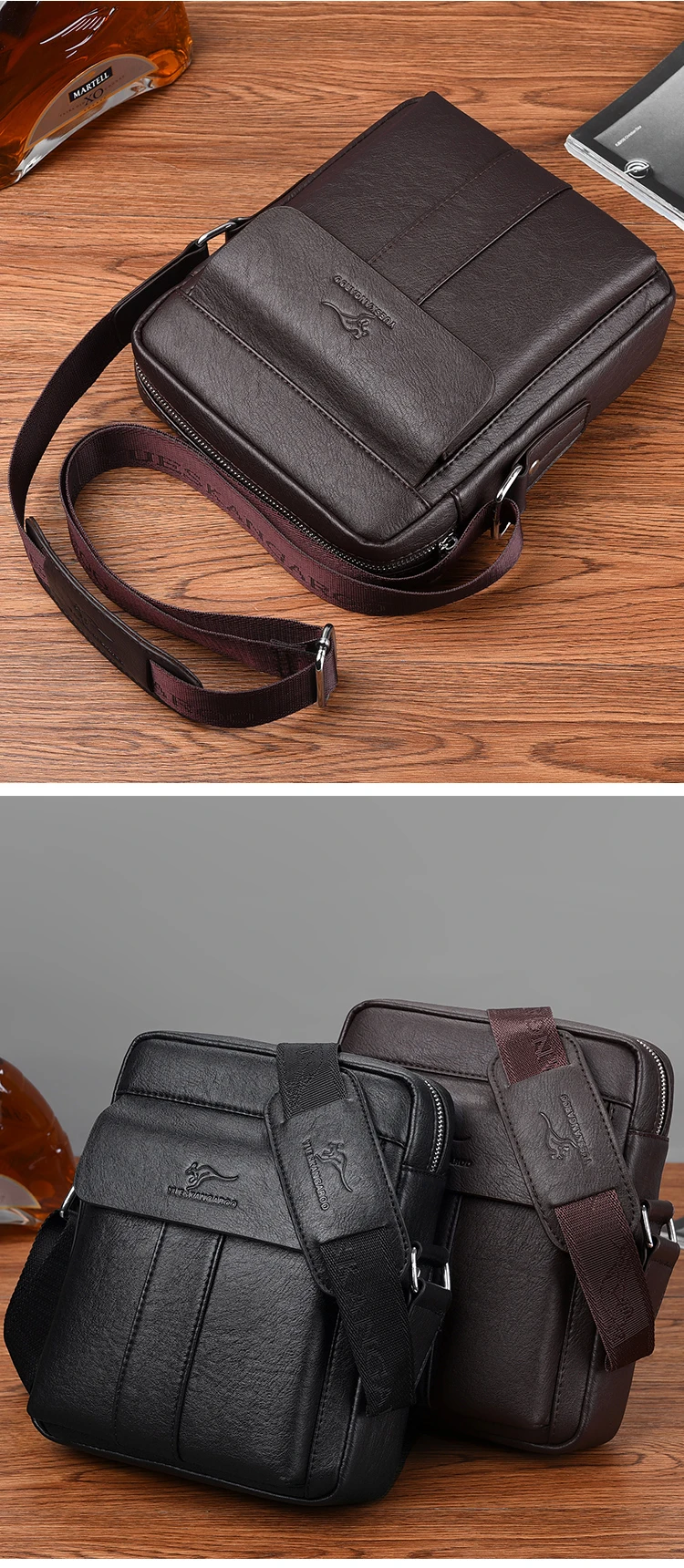 Luxury Brand Vintage Messenger Bag Men Leather Business Shoulder Bag Brown Black Man Crossbody Bag Male Handbag Gift For Husband