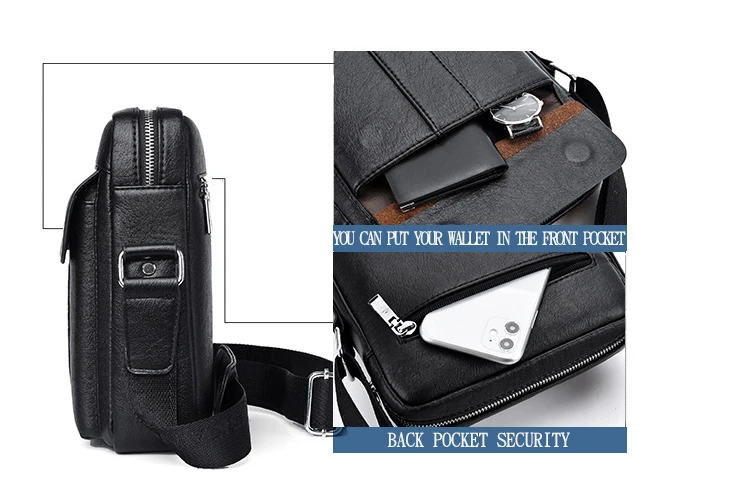Luxury Brand Vintage Messenger Bag Men Leather Business Shoulder Bag Brown Black Man Crossbody Bag Male Handbag Gift For Husband