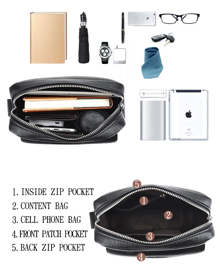 Luxury Brand Vintage Messenger Bag Men Leather Business Shoulder Bag Brown Black Man Crossbody Bag Male Handbag Gift For Husband