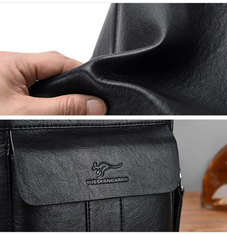 Luxury Brand Vintage Messenger Bag Men Leather Business Shoulder Bag Brown Black Man Crossbody Bag Male Handbag Gift For Husband