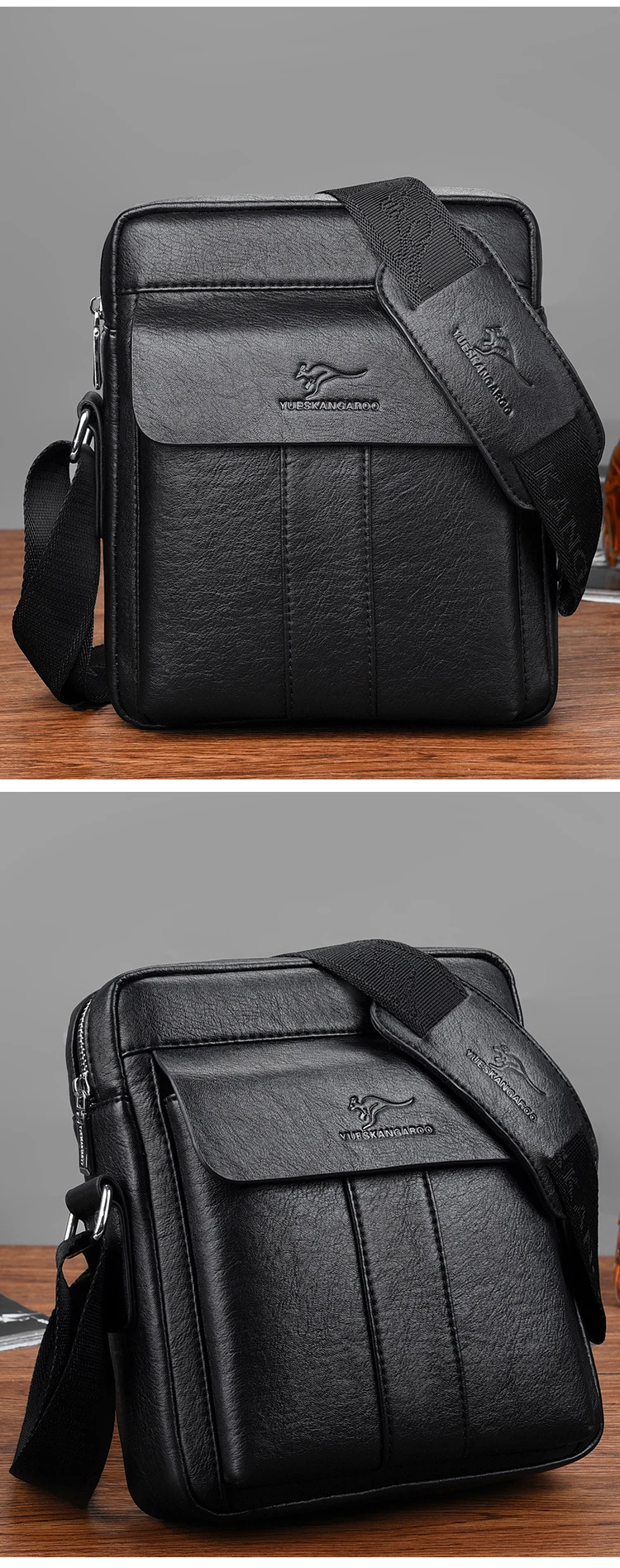 Luxury Brand Vintage Messenger Bag Men Leather Business Shoulder Bag Brown Black Man Crossbody Bag Male Handbag Gift For Husband