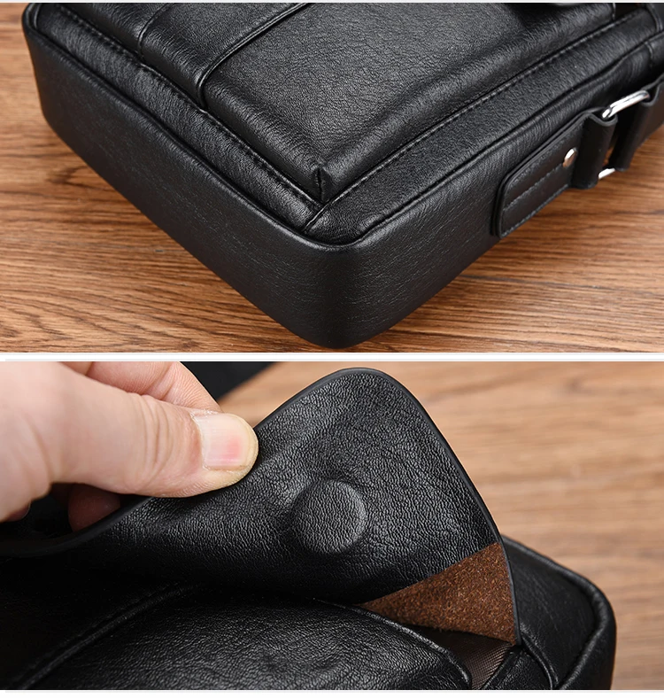 Luxury Brand Vintage Messenger Bag Men Leather Business Shoulder Bag Brown Black Man Crossbody Bag Male Handbag Gift For Husband
