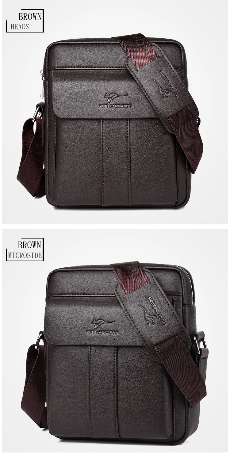 Luxury Brand Vintage Messenger Bag Men Leather Business Shoulder Bag Brown Black Man Crossbody Bag Male Handbag Gift For Husband