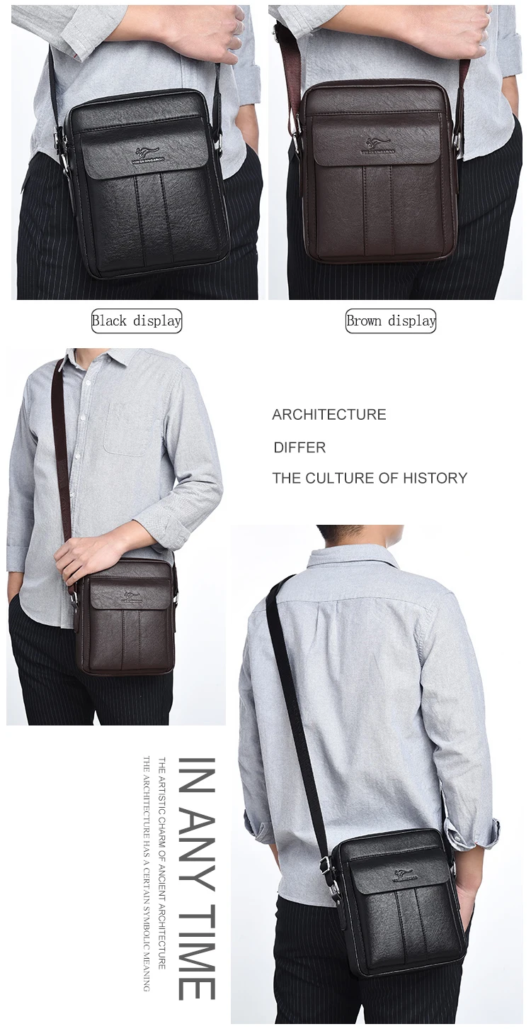 Luxury Brand Vintage Messenger Bag Men Leather Business Shoulder Bag Brown Black Man Crossbody Bag Male Handbag Gift For Husband
