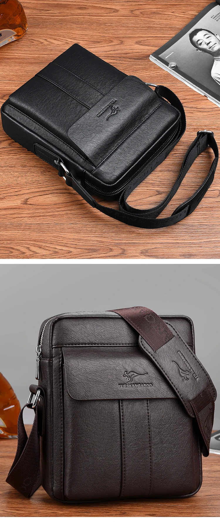 Luxury Brand Vintage Messenger Bag Men Leather Business Shoulder Bag Brown Black Man Crossbody Bag Male Handbag Gift For Husband