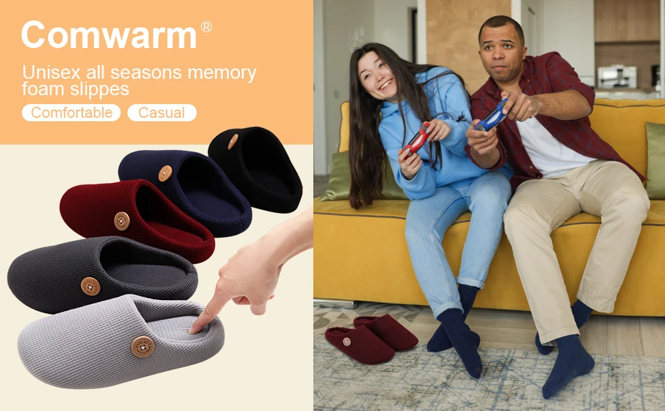 Litfun Warm Cotton Slippers For Women Men Fluffy House Fur Slippers Indoor Flats Slip-on Soft Slippers Couple House Mute Slides