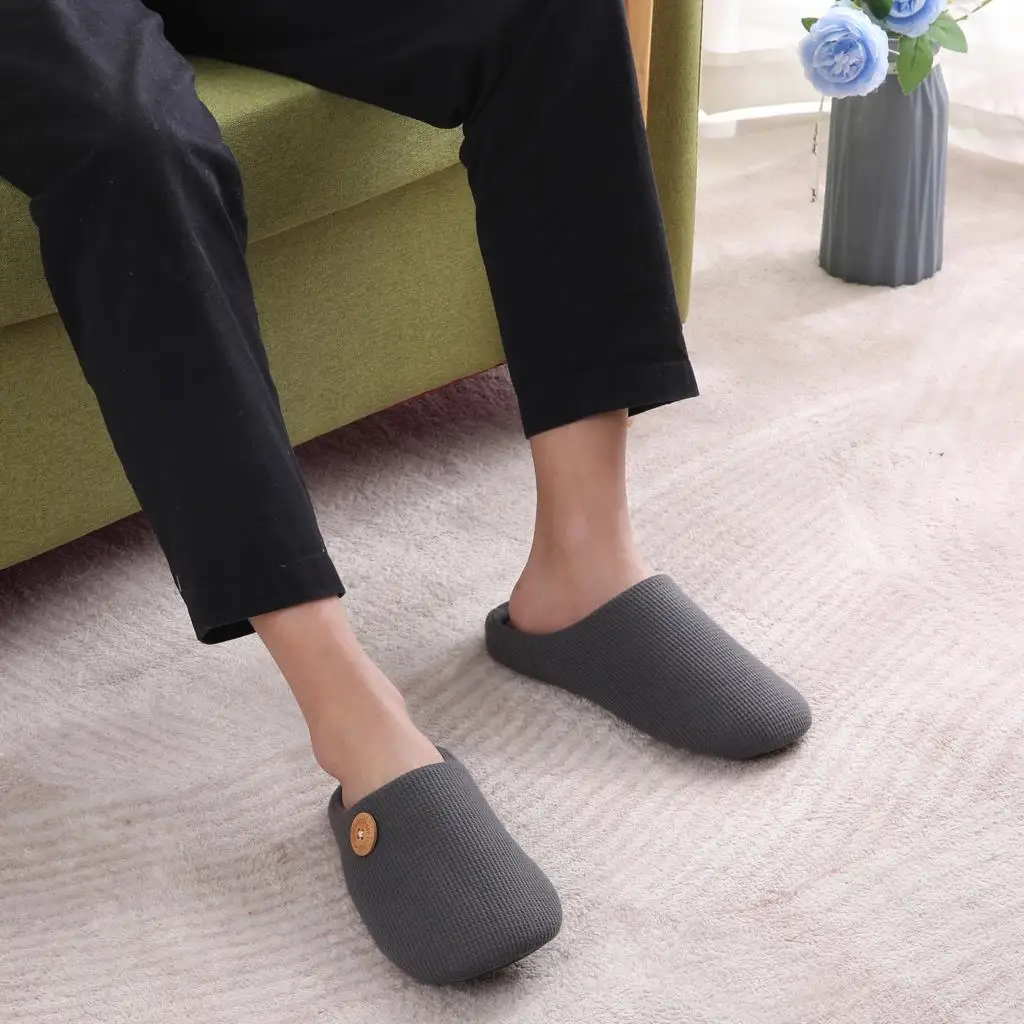 Litfun Warm Cotton Slippers For Women Men Fluffy House Fur Slippers Indoor Flats Slip-on Soft Slippers Couple House Mute Slides