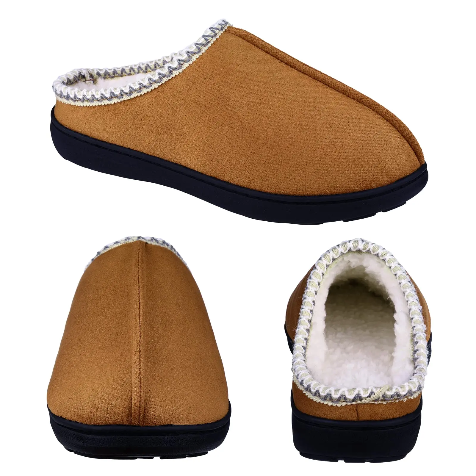 Litfun Warm Cotton Slippers For Women Men Fluffy House Fur Slippers Indoor Flats Slip-on Soft Slippers Couple House Mute Slides