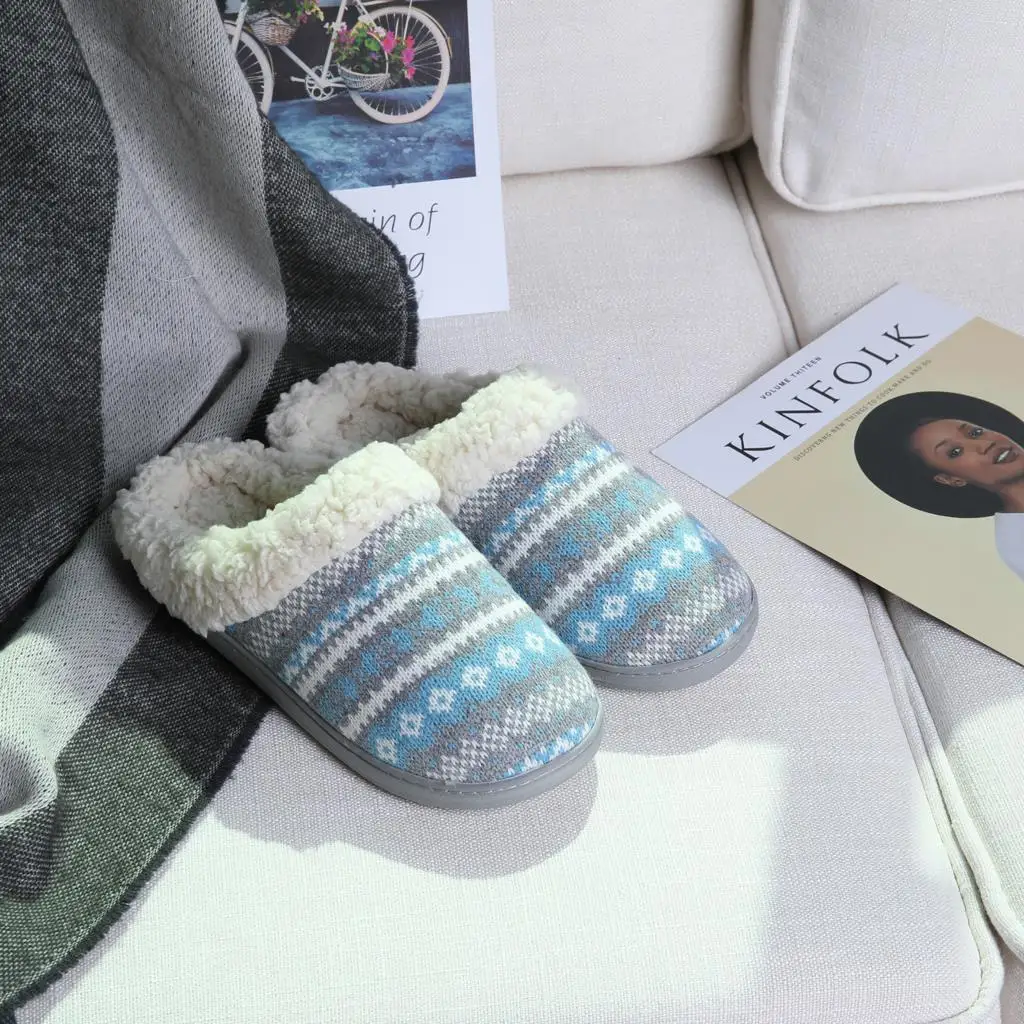 Litfun Warm Cotton Slippers For Women Men Fluffy House Fur Slippers Indoor Flats Slip-on Soft Slippers Couple House Mute Slides