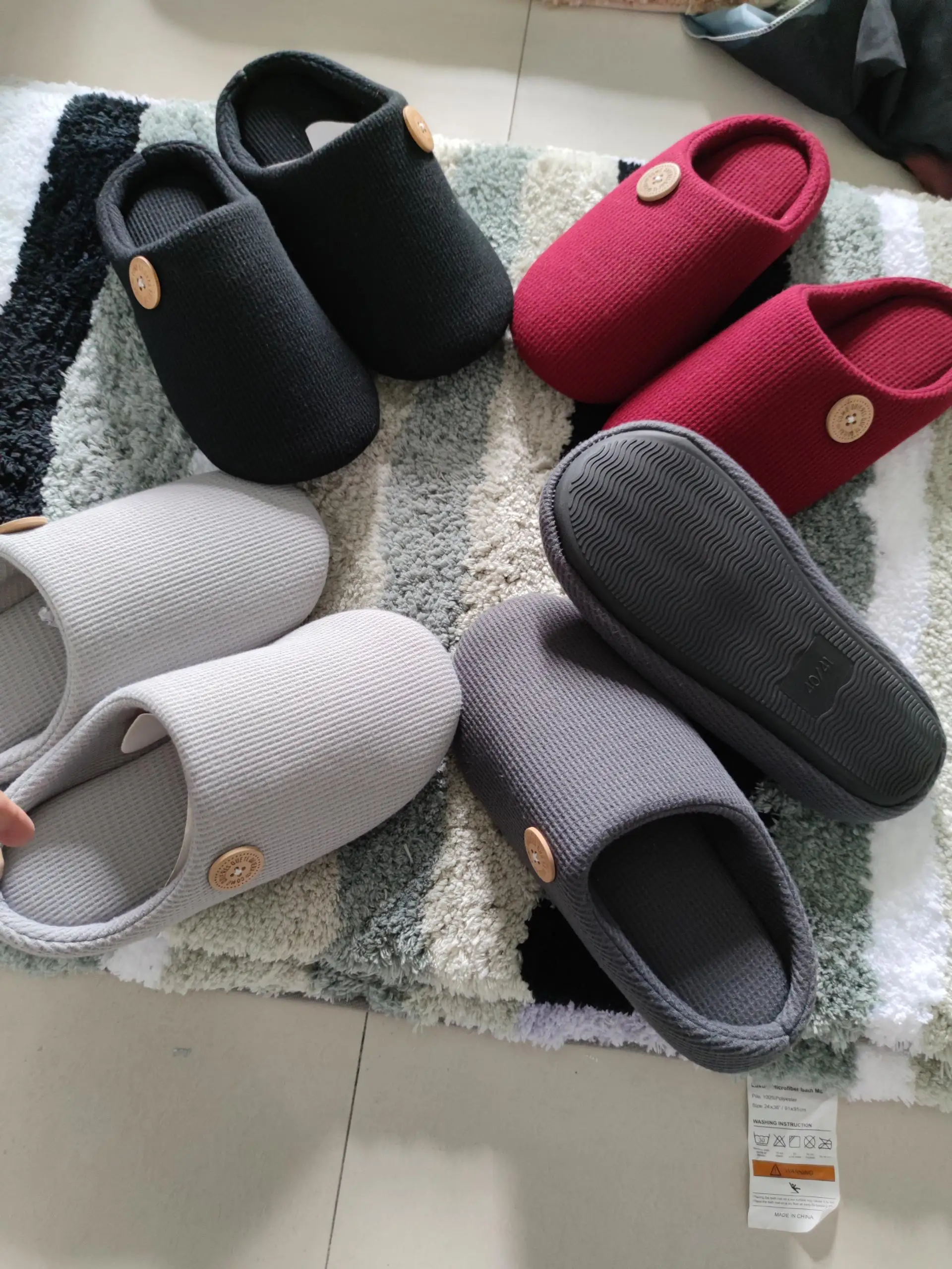 Litfun Warm Cotton Slippers For Women Men Fluffy House Fur Slippers Indoor Flats Slip-on Soft Slippers Couple House Mute Slides