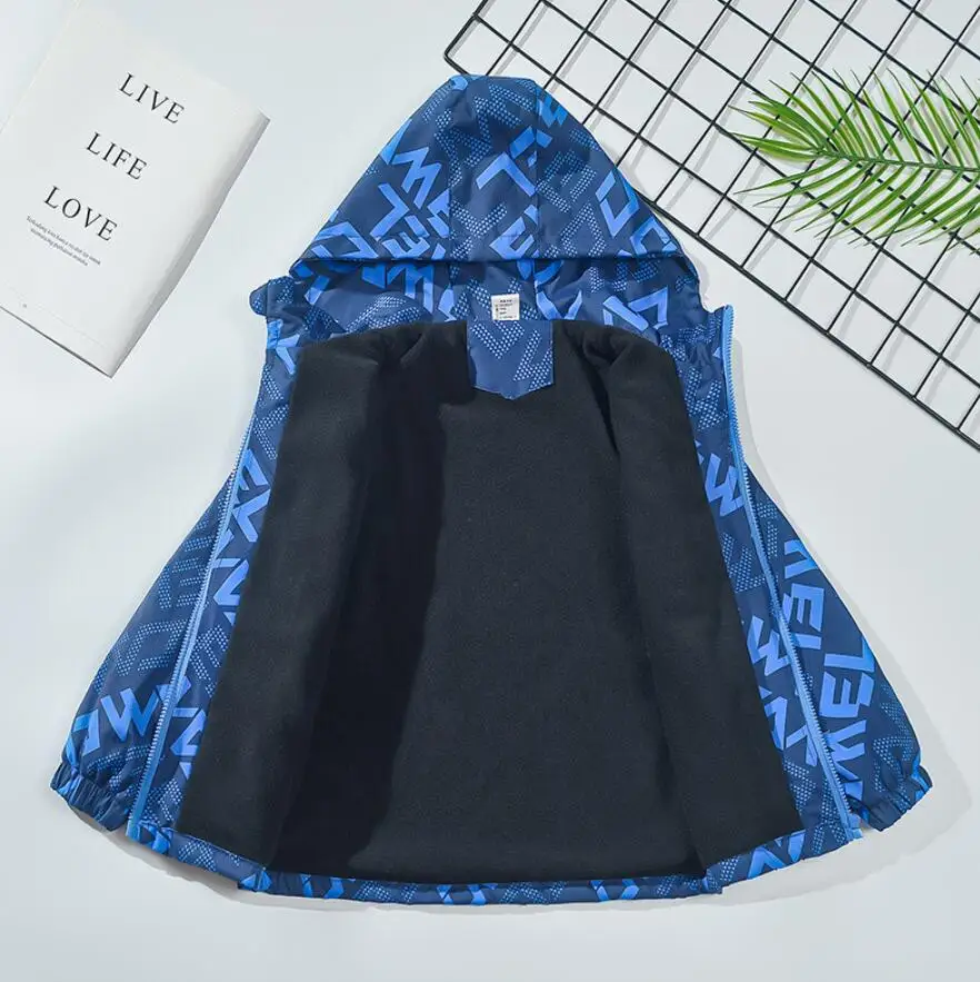 Boys Fashion Outdoor Jacket Thick Winter Waterproof Jackets For Kids Warm Clothes Autumn Boy's Windbreaker Hooded Coat