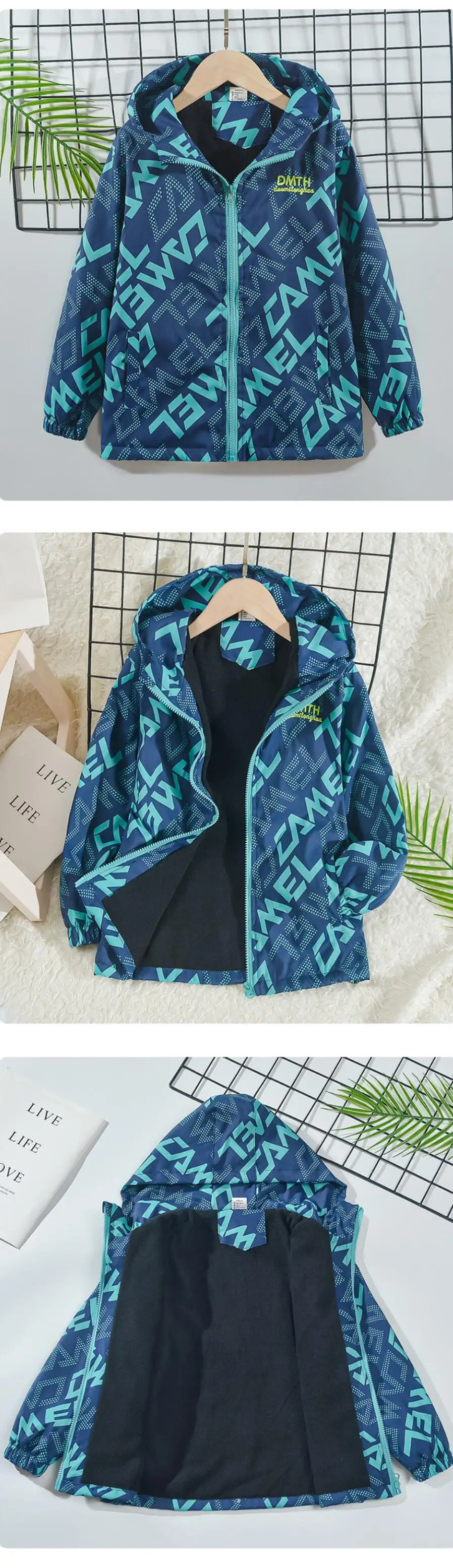 Boys Fashion Outdoor Jacket Thick Winter Waterproof Jackets For Kids Warm Clothes Autumn Boy's Windbreaker Hooded Coat