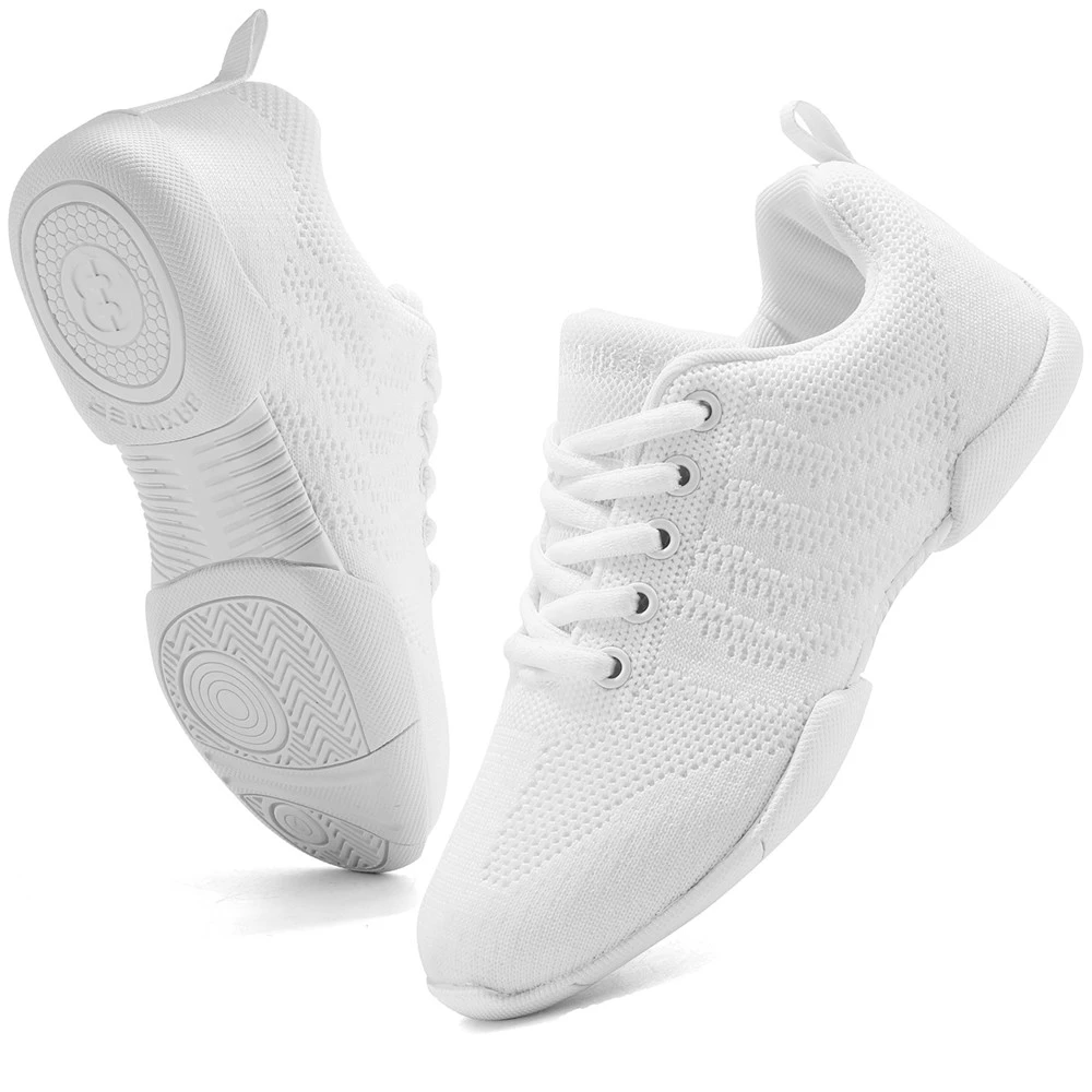BAXINIER Girls White Cheer Dance Sneakers Kids Lightweight Cheerleading Training Walking Tennis Womens Fashion Sports Shoes