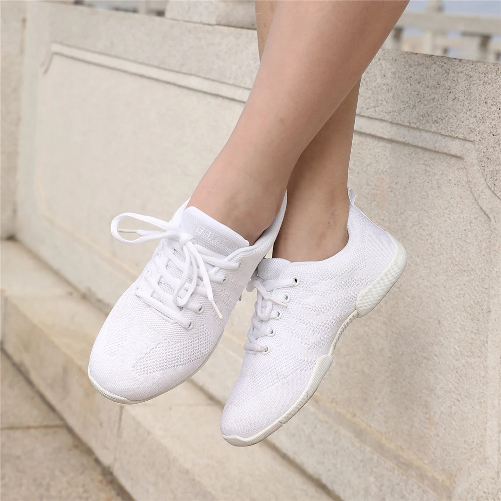 BAXINIER Girls White Cheer Dance Sneakers Kids Lightweight Cheerleading Training Walking Tennis Womens Fashion Sports Shoes