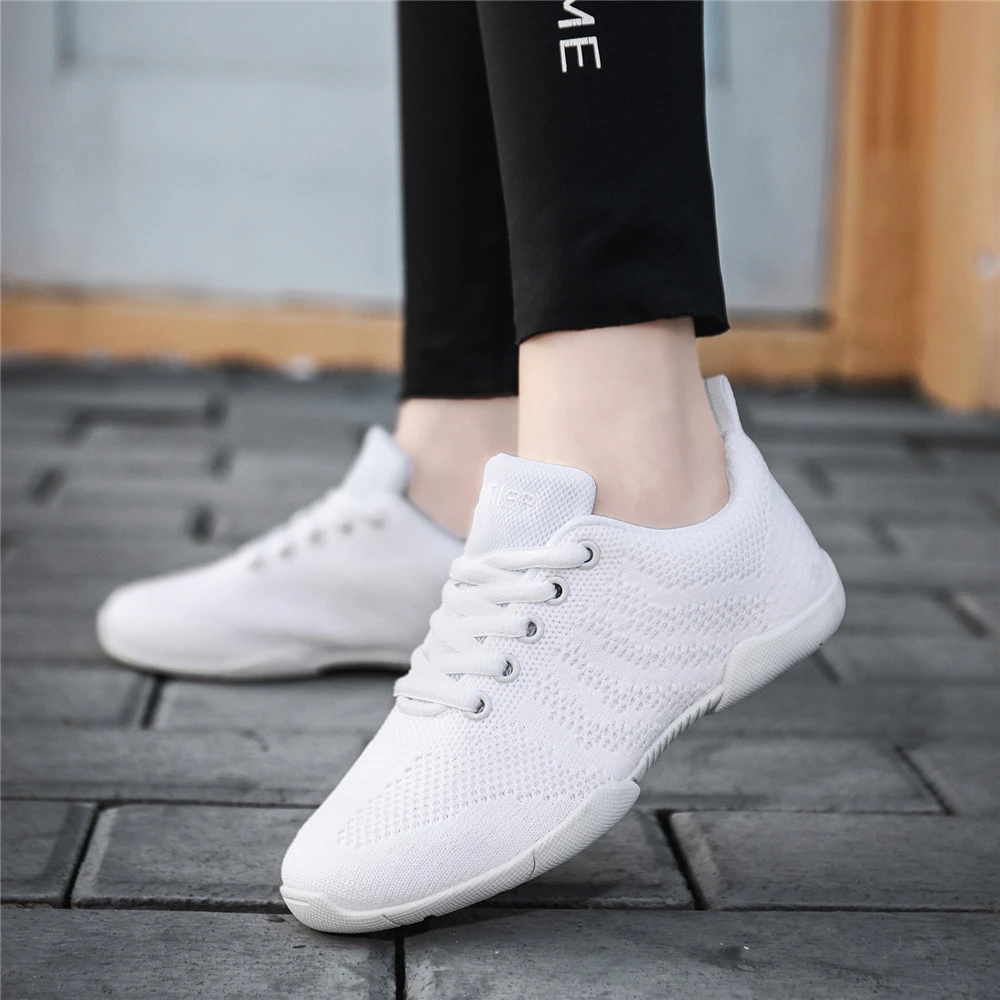 BAXINIER Girls White Cheer Dance Sneakers Kids Lightweight Cheerleading Training Walking Tennis Womens Fashion Sports Shoes