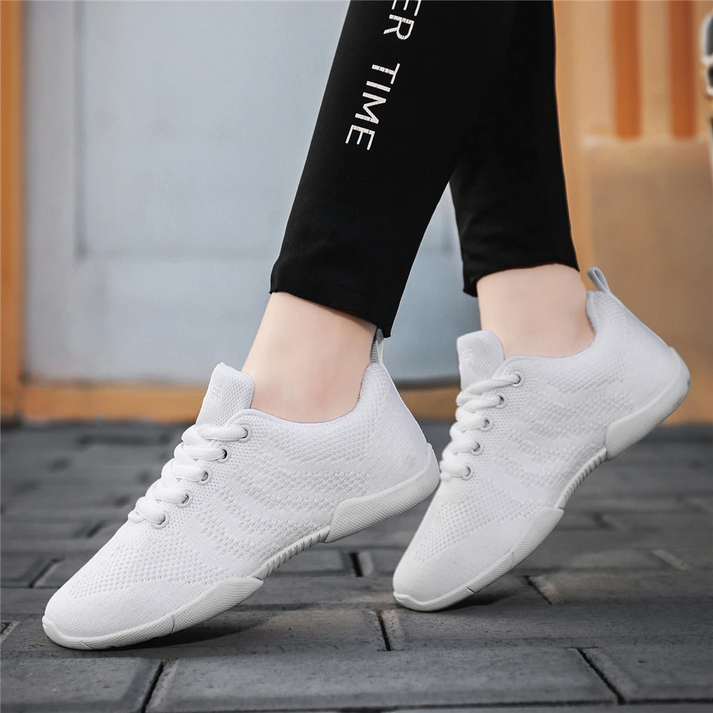 BAXINIER Girls White Cheer Dance Sneakers Kids Lightweight Cheerleading Training Walking Tennis Womens Fashion Sports Shoes