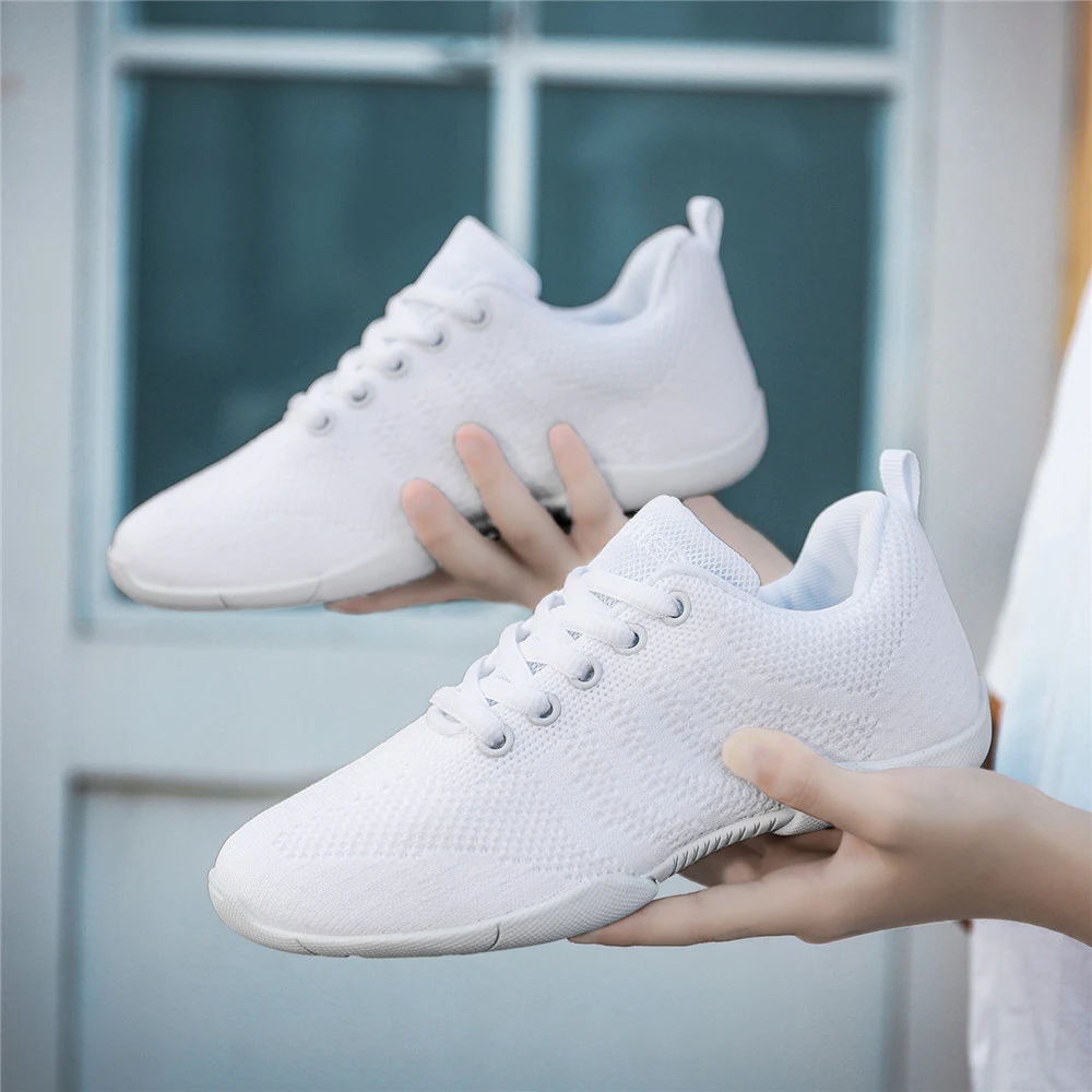 BAXINIER Girls White Cheer Dance Sneakers Kids Lightweight Cheerleading Training Walking Tennis Womens Fashion Sports Shoes