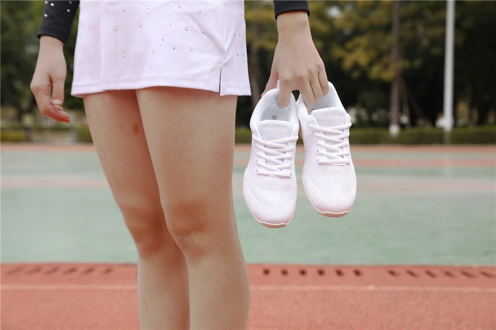 BAXINIER Girls White Cheer Dance Sneakers Kids Lightweight Cheerleading Training Walking Tennis Womens Fashion Sports Shoes