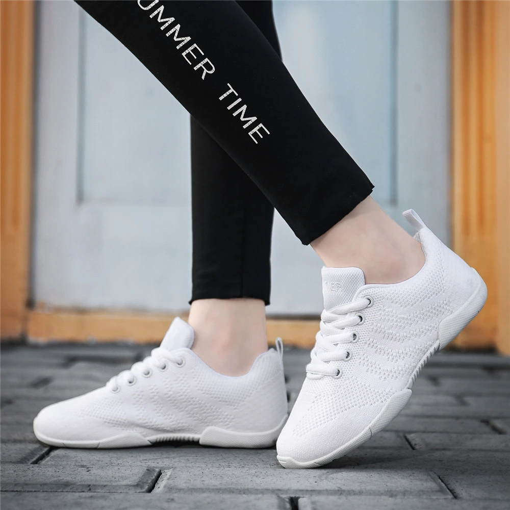 BAXINIER Girls White Cheer Dance Sneakers Kids Lightweight Cheerleading Training Walking Tennis Womens Fashion Sports Shoes