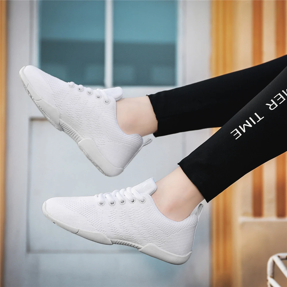 BAXINIER Girls White Cheer Dance Sneakers Kids Lightweight Cheerleading Training Walking Tennis Womens Fashion Sports Shoes