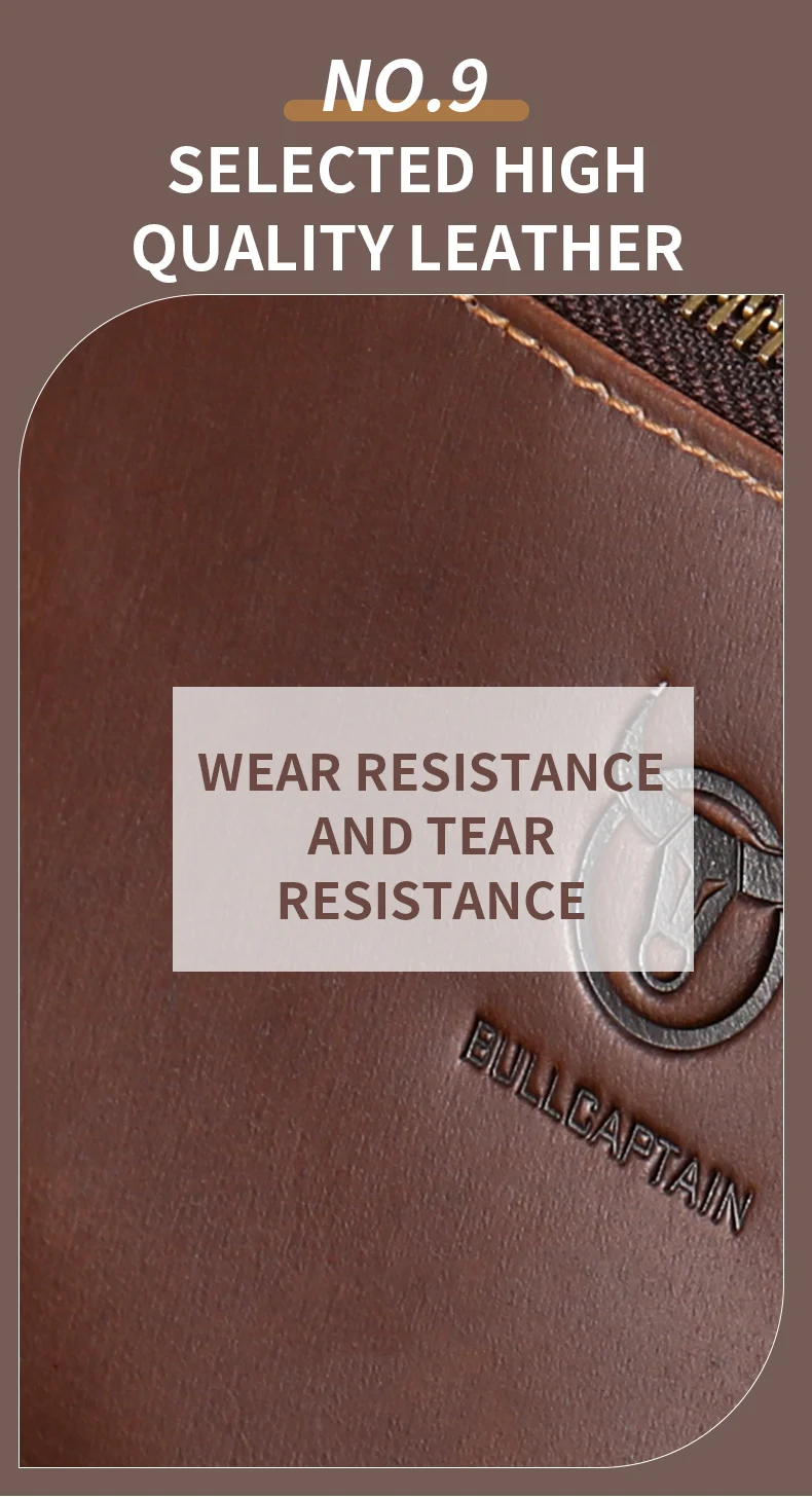 BULLCAPTAIN Men's Crazy Horse Leather Belt Bag Classic Retro Crossbody Bag Outdoor Storage Mountaineering Mobile Phone Bag