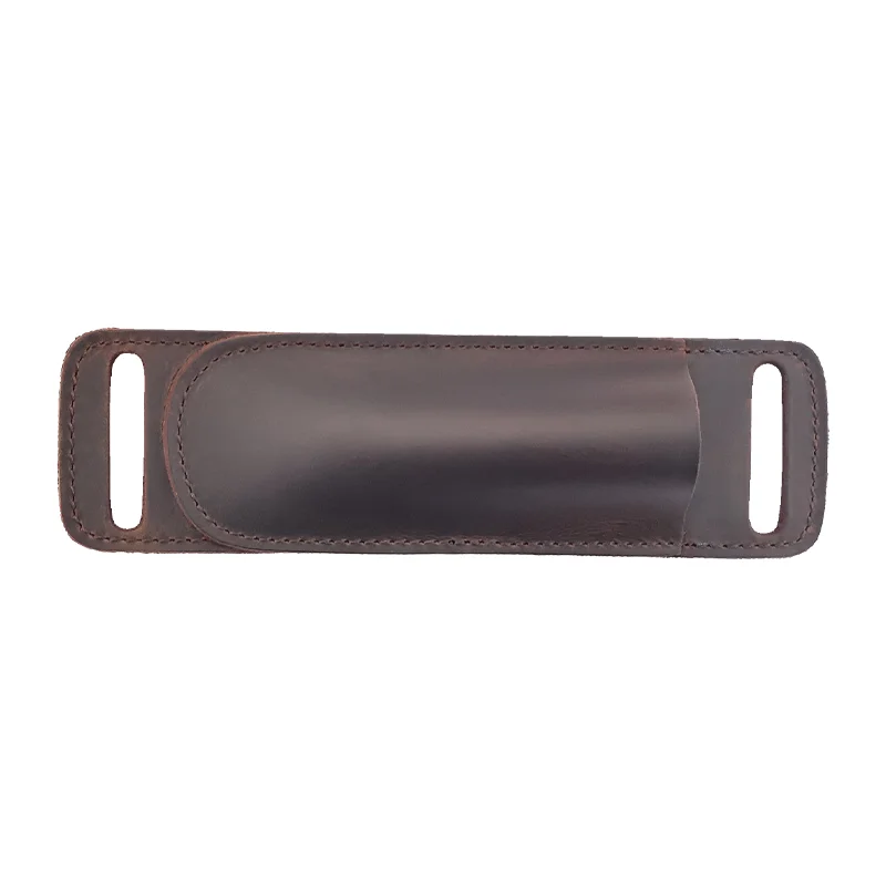 RIYAO Genuine Leather Folding Knife Sheath Waist Belt Knife Case Outdoor Tools Storage Pocket Knives Cowhide Protective Case Men
