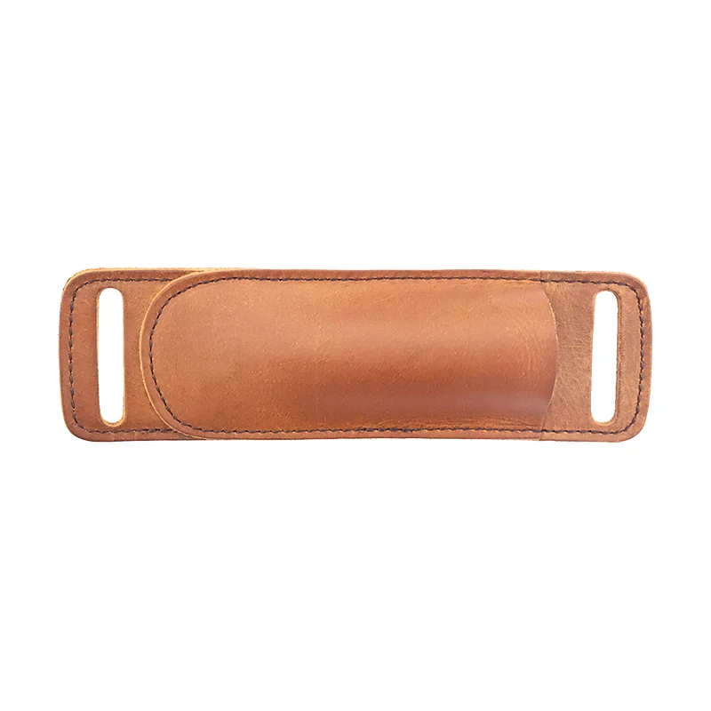 RIYAO Genuine Leather Folding Knife Sheath Waist Belt Knife Case Outdoor Tools Storage Pocket Knives Cowhide Protective Case Men