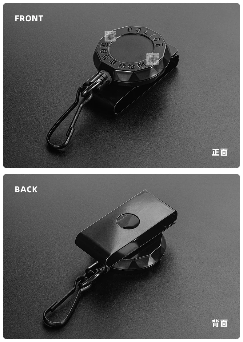 Total 100CM! High Resilience Retractable Steel Wire Rope Key Chain Anti Lost Easy To Pull And Buckle Military Gun Rope Keychain