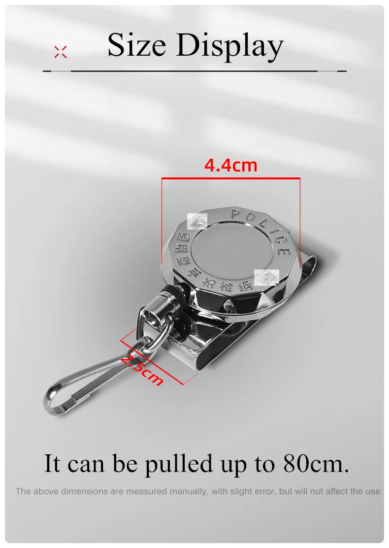 Total 100CM! High Resilience Retractable Steel Wire Rope Key Chain Anti Lost Easy To Pull And Buckle Military Gun Rope Keychain