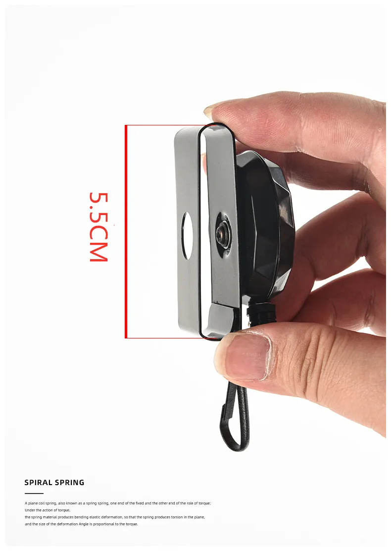 Total 100CM! High Resilience Retractable Steel Wire Rope Key Chain Anti Lost Easy To Pull And Buckle Military Gun Rope Keychain