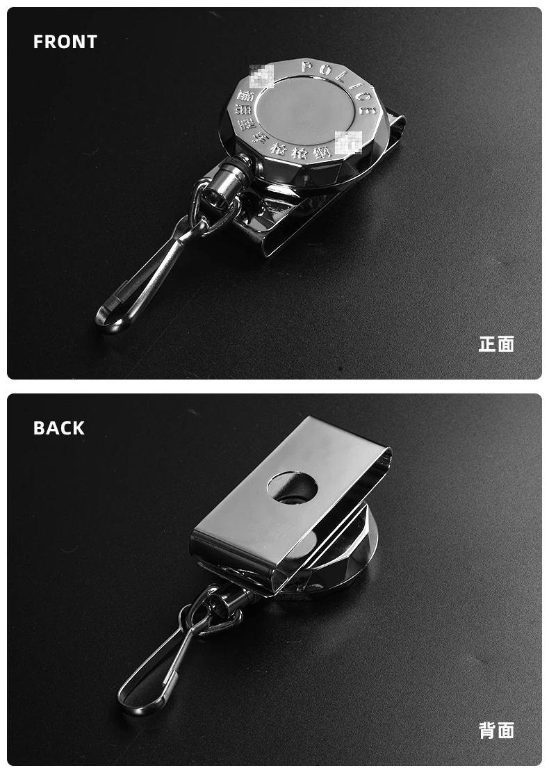 Total 100CM! High Resilience Retractable Steel Wire Rope Key Chain Anti Lost Easy To Pull And Buckle Military Gun Rope Keychain