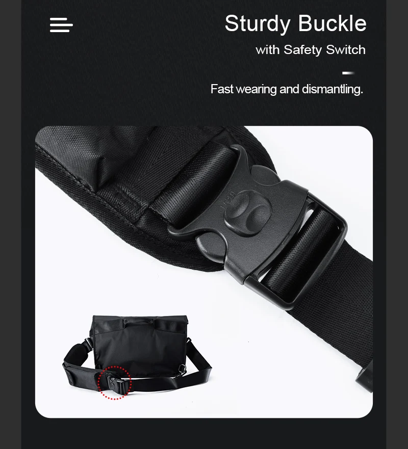 Hot Selling Oxford Male's Messenger Bags Simple Cycling Sports Black Breathable Fashion Outdoor Sling Antitheft Crossbody Bag