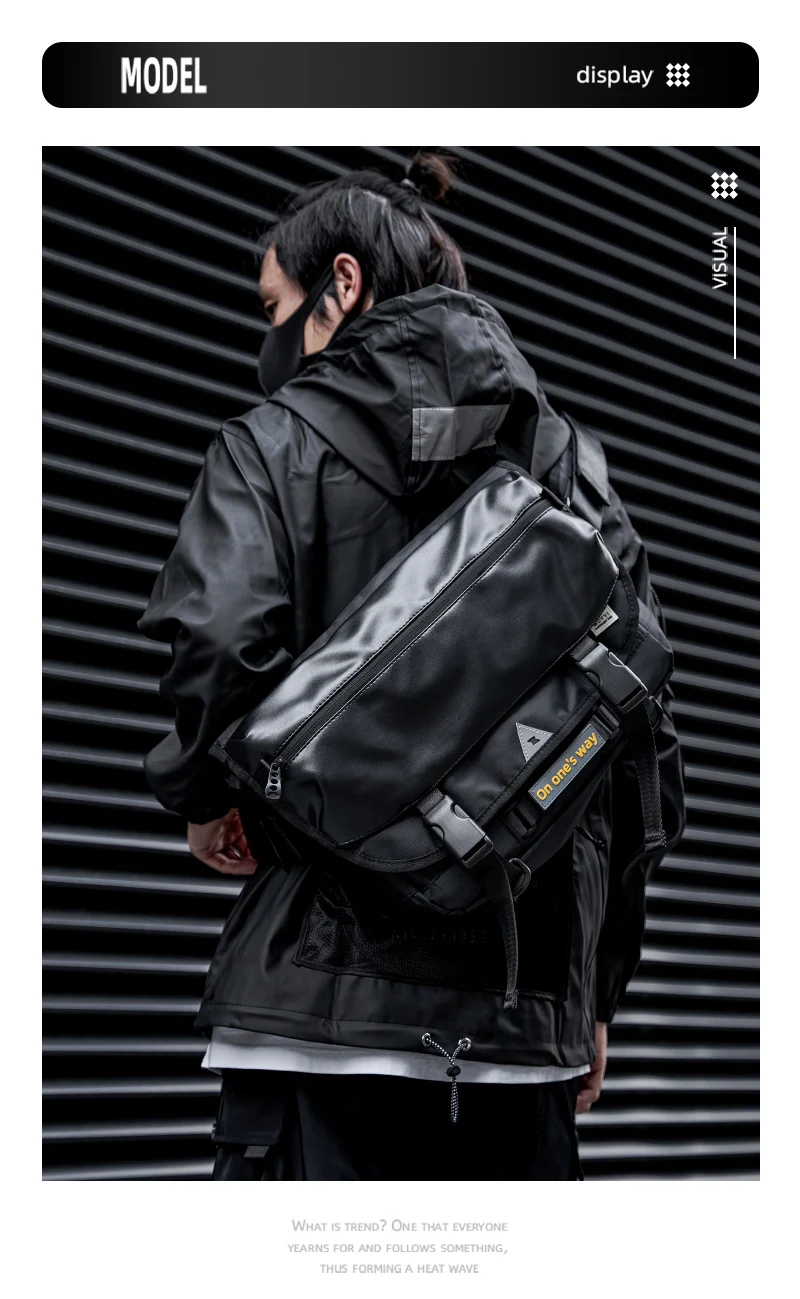 Hot Selling Oxford Male's Messenger Bags Simple Cycling Sports Black Breathable Fashion Outdoor Sling Antitheft Crossbody Bag