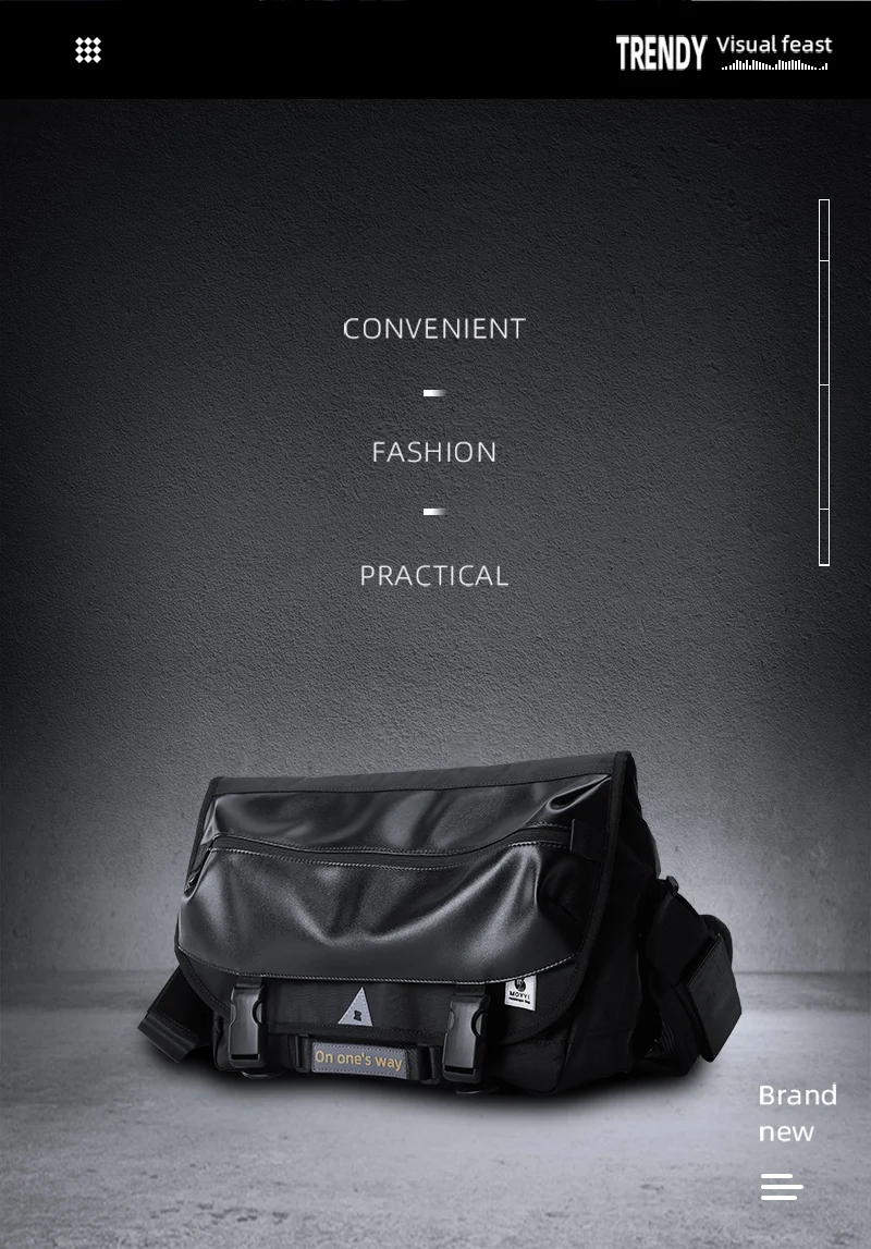Hot Selling Oxford Male's Messenger Bags Simple Cycling Sports Black Breathable Fashion Outdoor Sling Antitheft Crossbody Bag