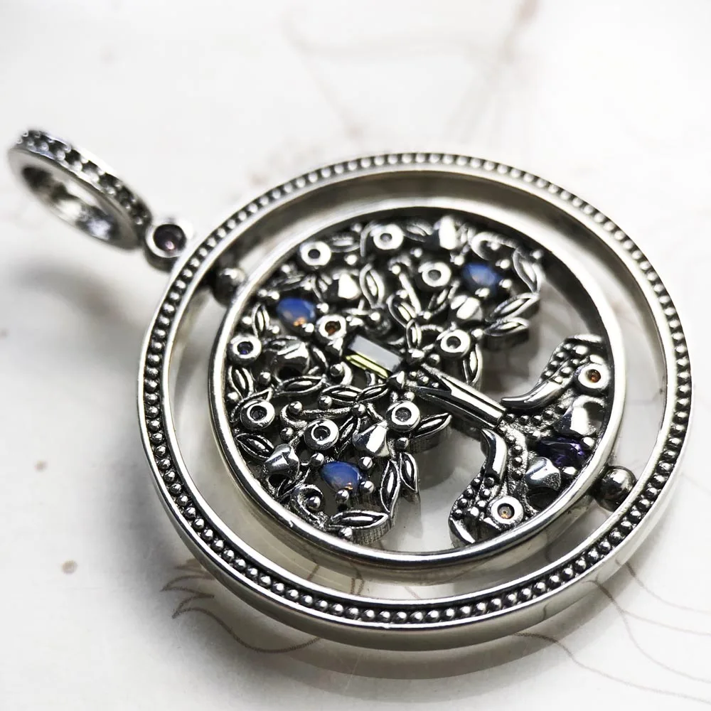 Pendant Rotating Tree of Life-symbol Brand Fine Jewelry Europe 925 Sterling Silver Personal Lucky Gift For Women