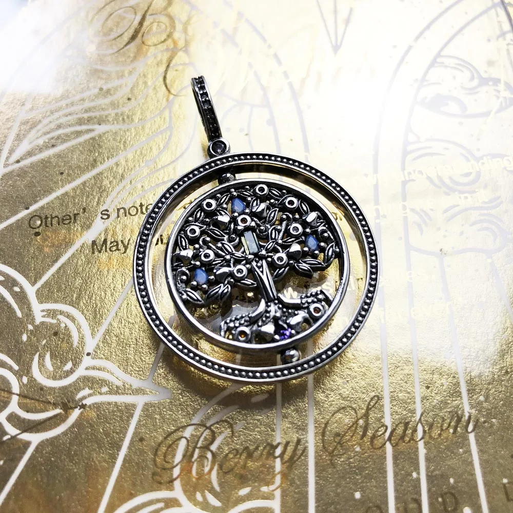 Pendant Rotating Tree of Life-symbol Brand Fine Jewelry Europe 925 Sterling Silver Personal Lucky Gift For Women