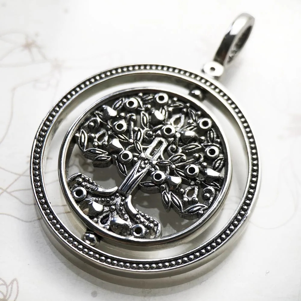 Pendant Rotating Tree of Life-symbol Brand Fine Jewelry Europe 925 Sterling Silver Personal Lucky Gift For Women