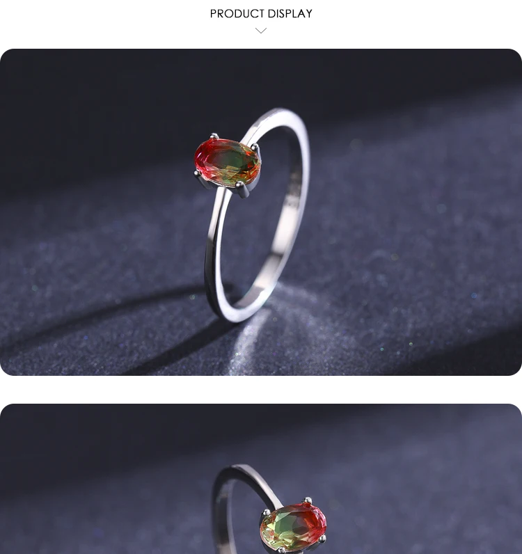 Modian 925 Sterling Silver Colorful Watermelon Tourmaline Rings for Women Fashion Finger Band Fine Jewelry Korean Style Anel