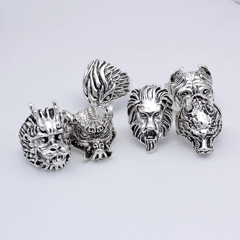 20pcs/lot Vintage Punk Animal Mix Style Metal Jewelry Rings For Men Women Size 8 to 11