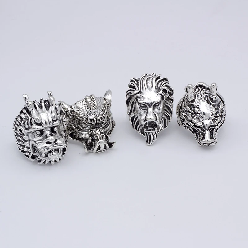 20pcs/lot Vintage Punk Animal Mix Style Metal Jewelry Rings For Men Women Size 8 to 11