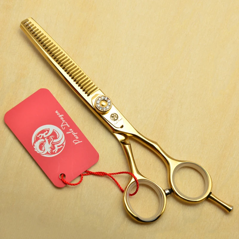Professional Hairdressing Scissors Purple Dragon Japan 440C Gold Hair Cutting Shears Barber Thinning Scissors Dropshipping Z1020